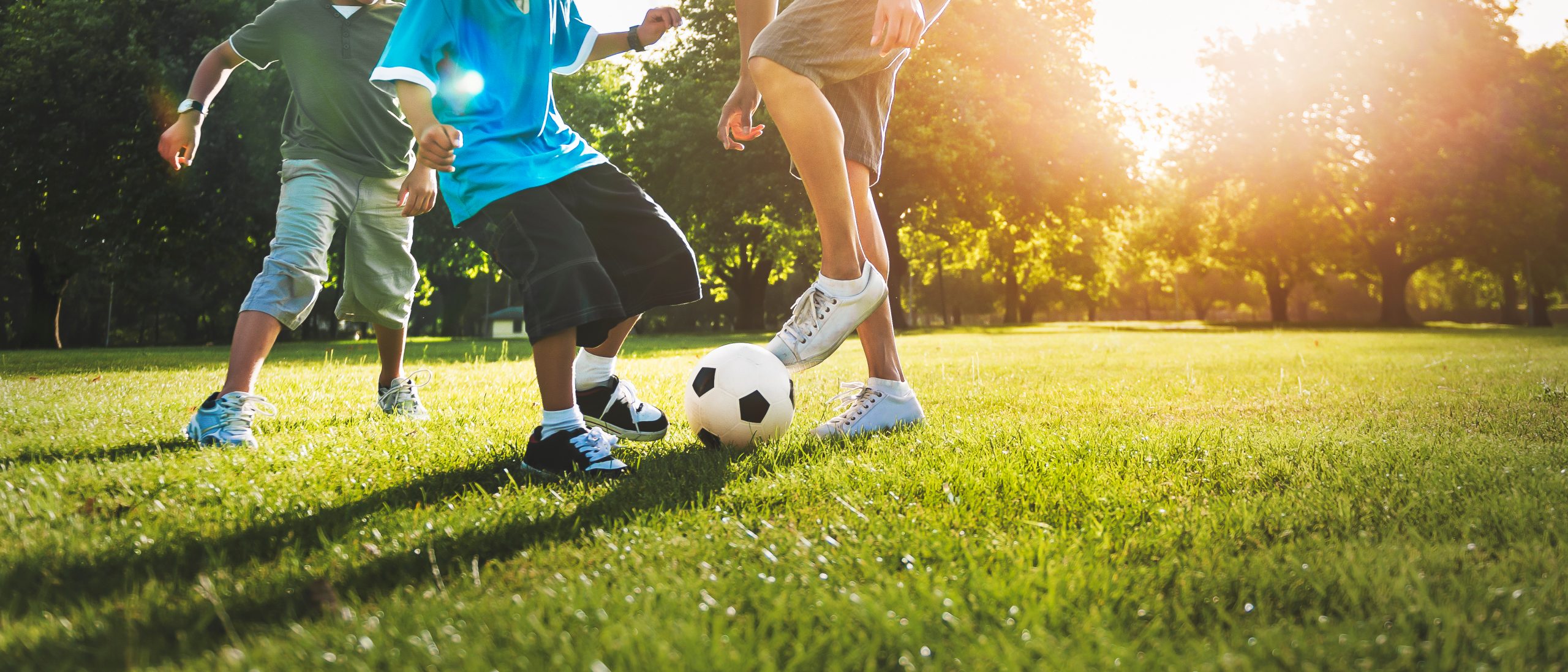 Soccer Football Field Father Son Activity Summer Concept
